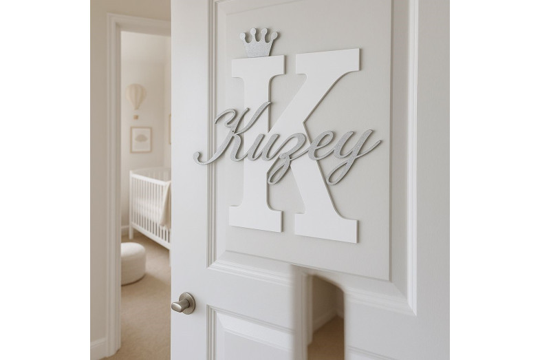 Ahşap Bebek ve Hastane Odası İsimli Kapı Süsü